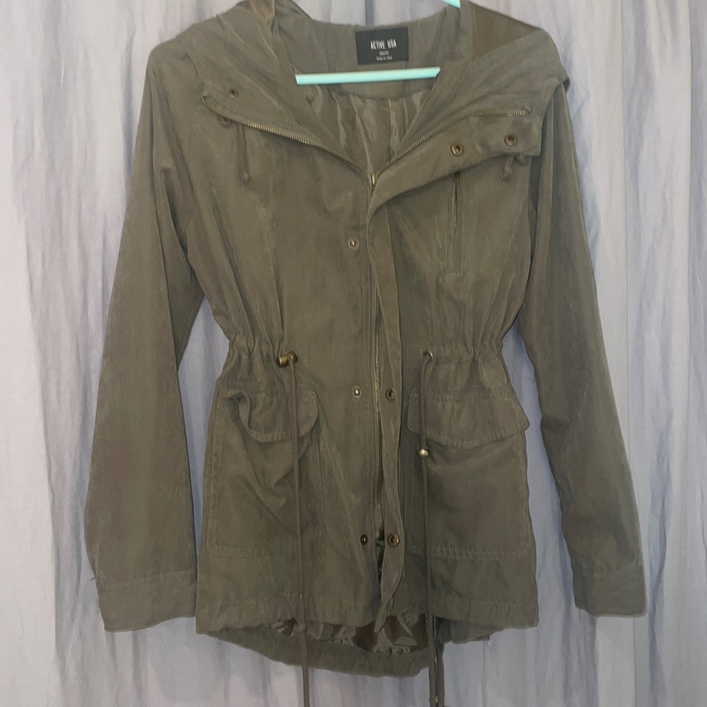 Olive Green Utility Jacket - image 2